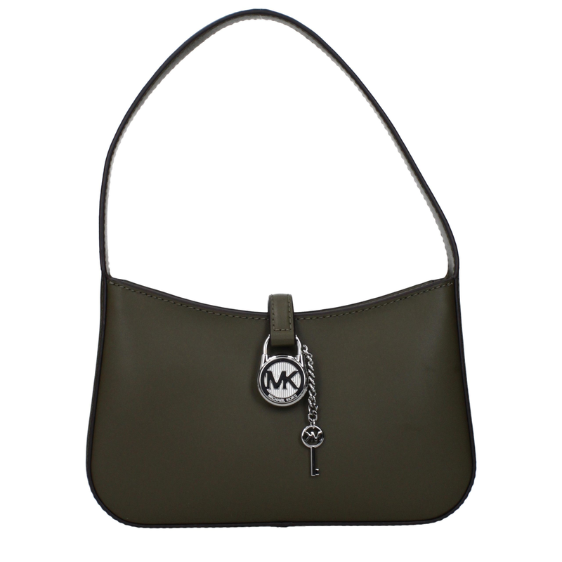 Green leather handbag-null