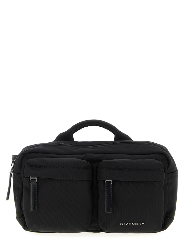 Black polyamide crossbody bag-null
