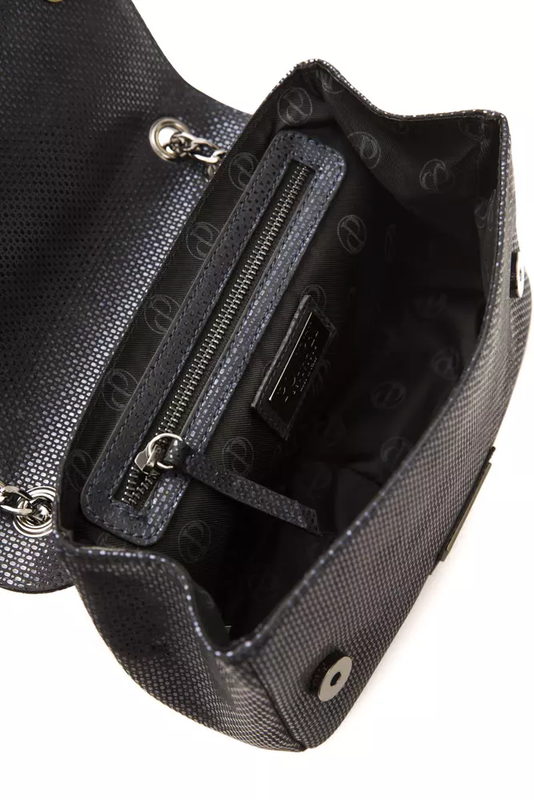 Blue leather women crossbody bag-null