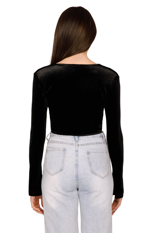 Corsetry velvet top-null