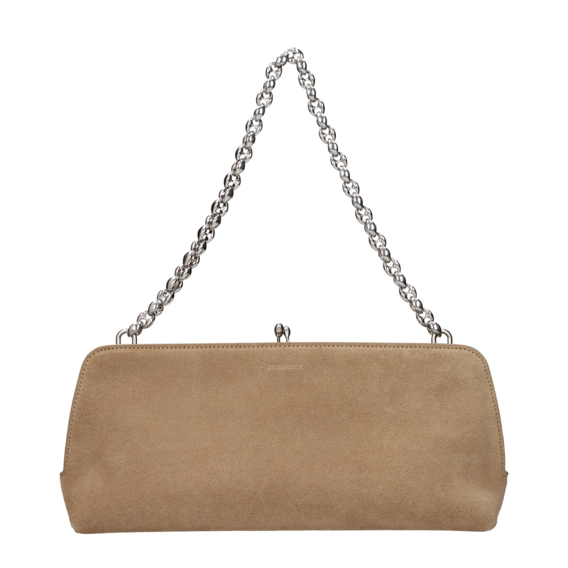 Beige leather handbag-null