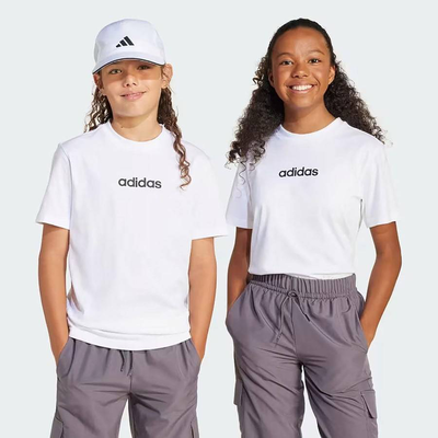 Junior linear tee, White, medium