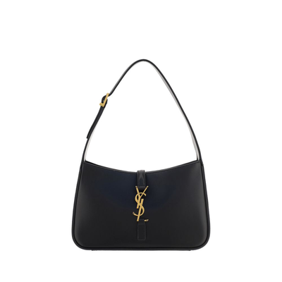Black calf leather bos taurus handbag, Black, medium