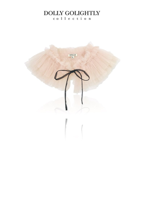 Dolly go lightly tulle neck ruffle in ballet pink, Pink, medium