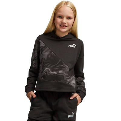 Girls power cat marbleized hoodie