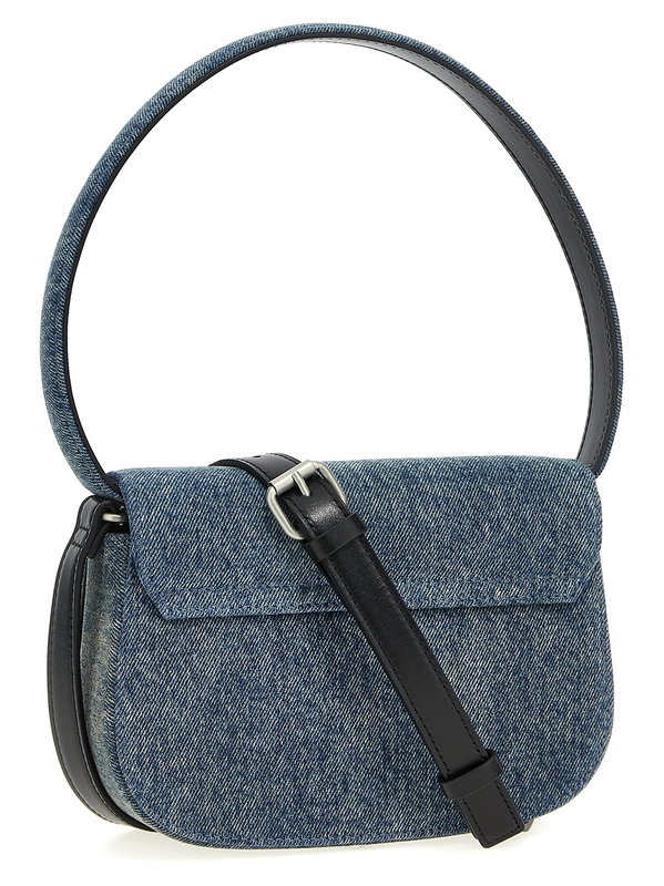 Blue cotton shoulder bag-null