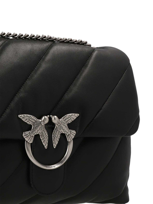Black lamb leather crossbody bag-null
