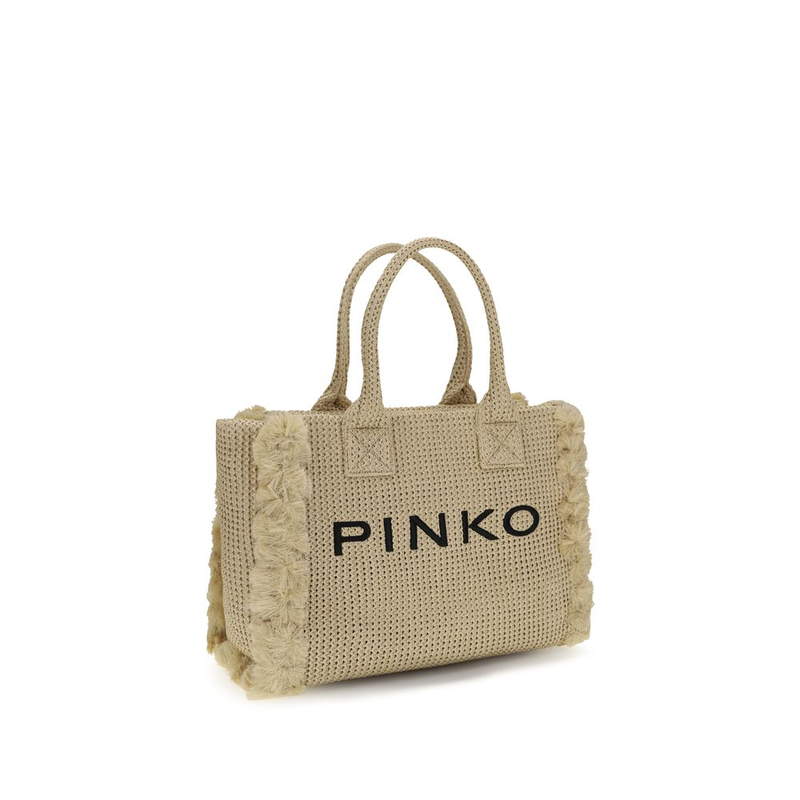 Beige raffia shoulder bag-null