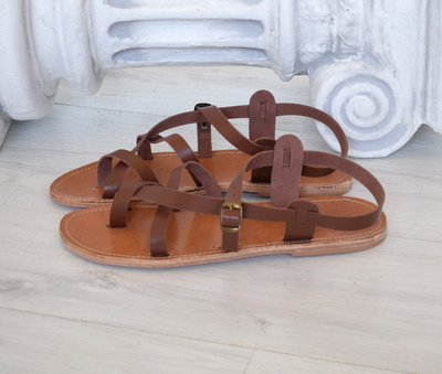 Ancient greek spartan Genuine leather sandals, leather handmade sandals