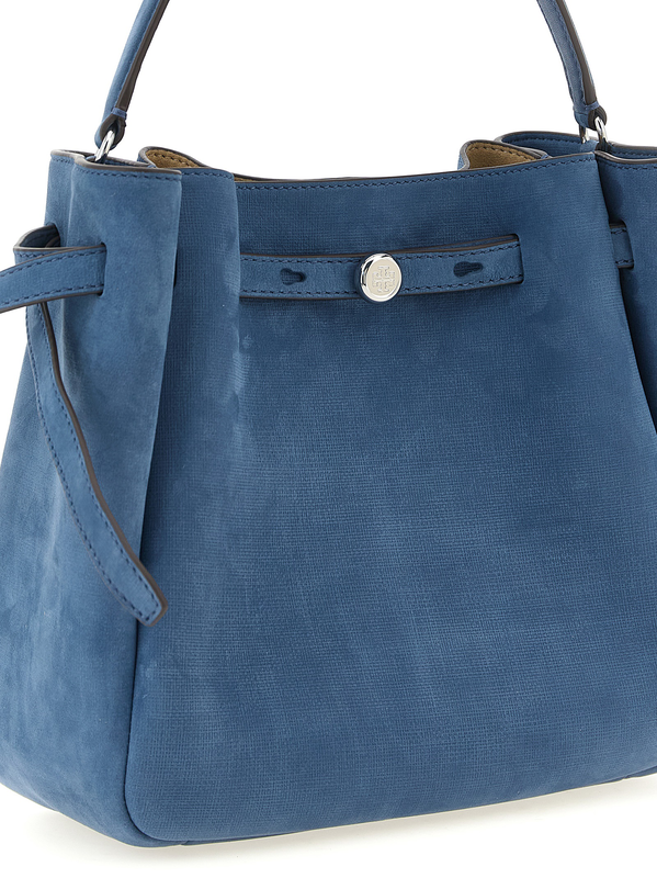 Blue lamb leather handbag-null