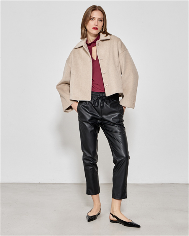 Coat cropped oversize-null