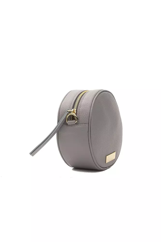 Gray leather women crossbody bag-null