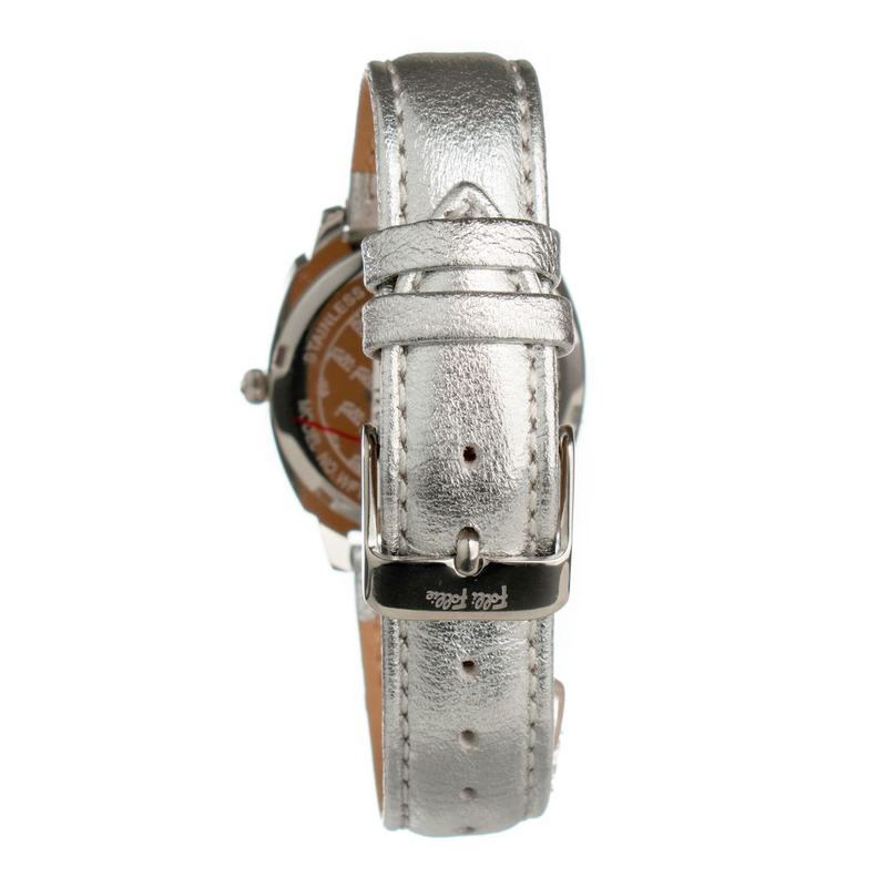 Gray leather dress watch-null
