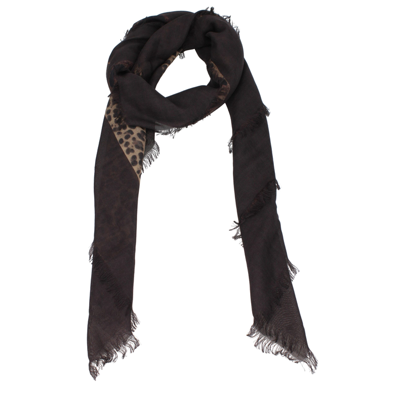 Brown cashmere foulard-null