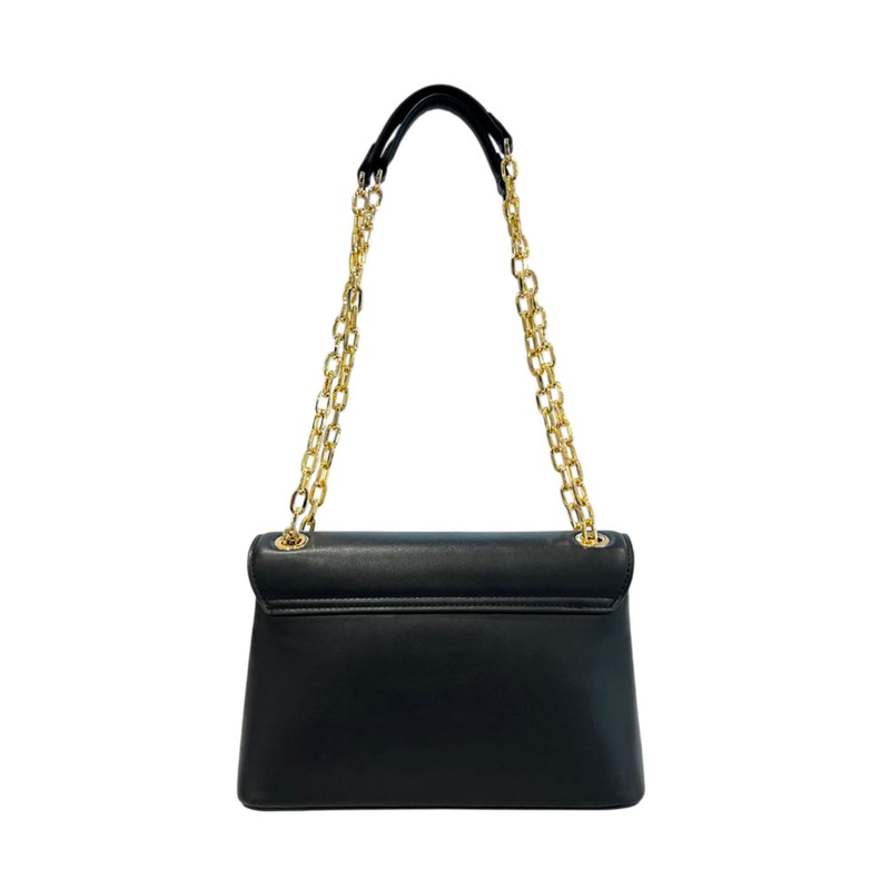 Black pu women crossbody bag-null
