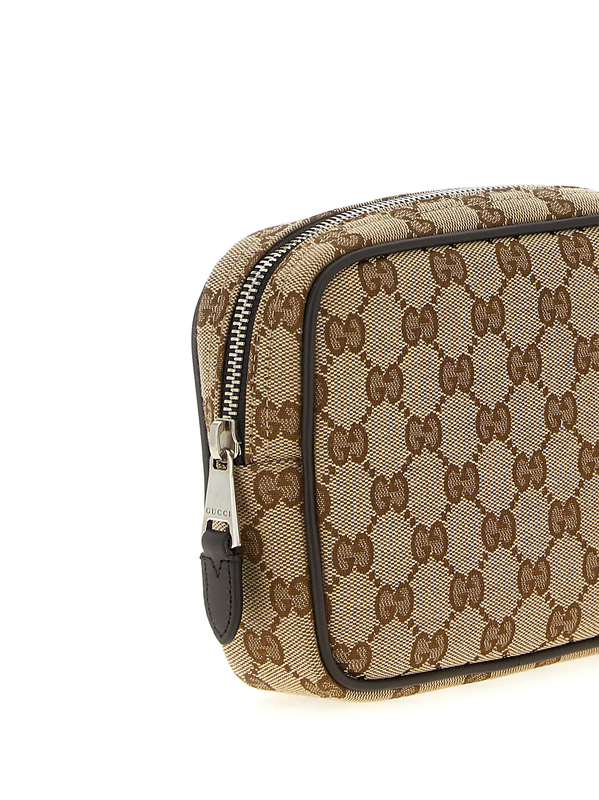 Beige polyester crossbody bag-null