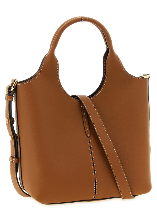 Brown calfskin tote bag-null