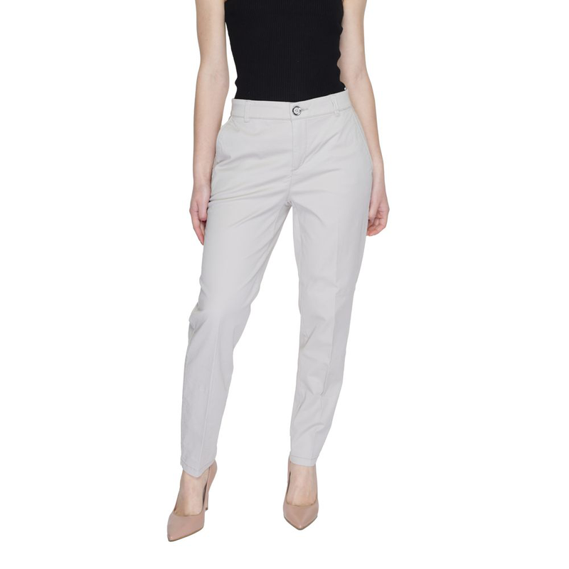 Beige cotton casual pants-null