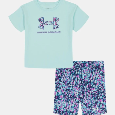 Under armour junior printed bike short set, Mint, medium