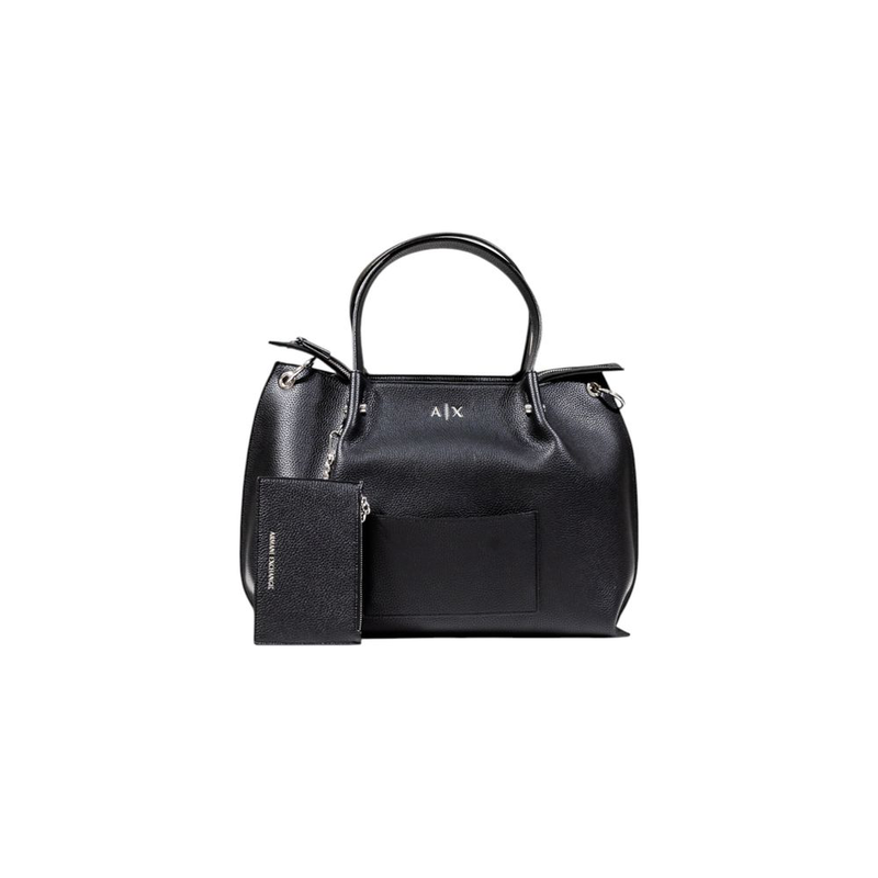 Black polyester handbag-null