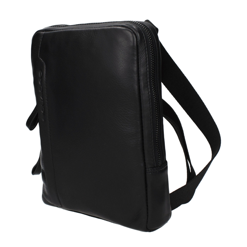 Black leather crossbody bag-null