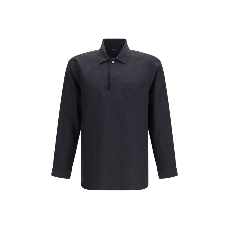 Black linen dress shirt-null