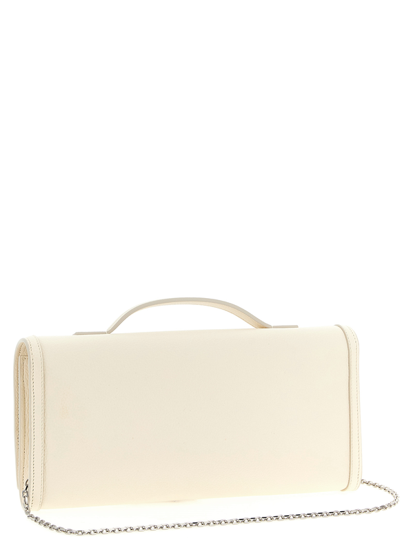 White calfskin clutch bag-null