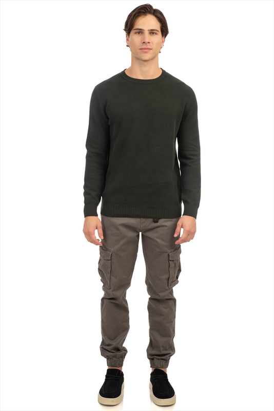 Basic cotton round neck knitwear image number null