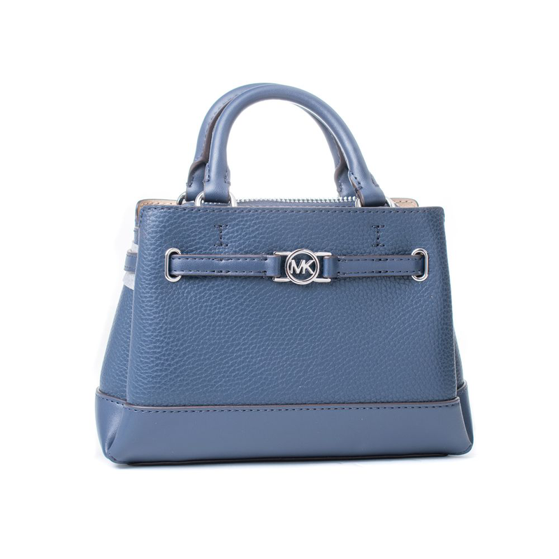 Blue leather handbag-null