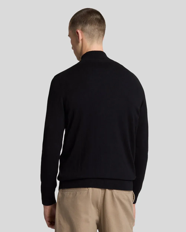 Cotton merino quarter zip jumper z865 jet black-null