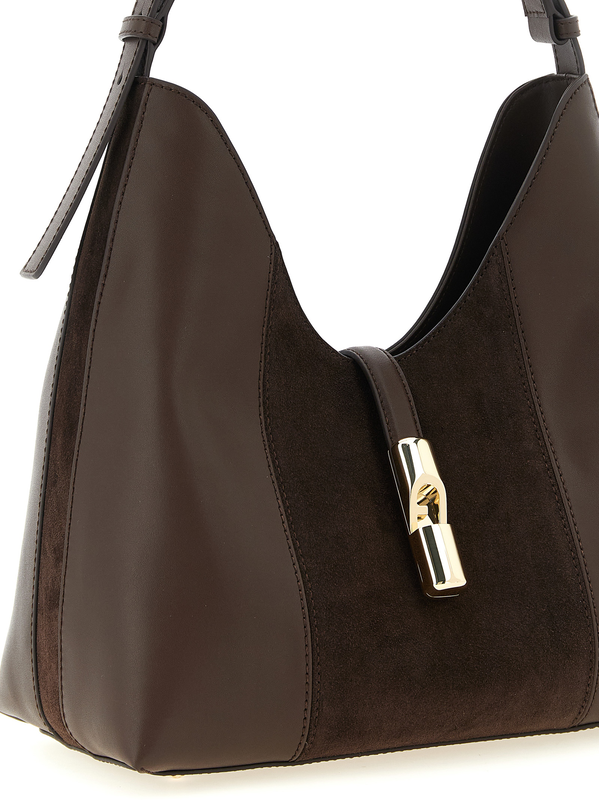 Brown calfskin shoulder bag-null