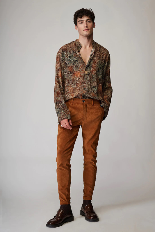 Stefan coffee antique stand up collar shirt image number null