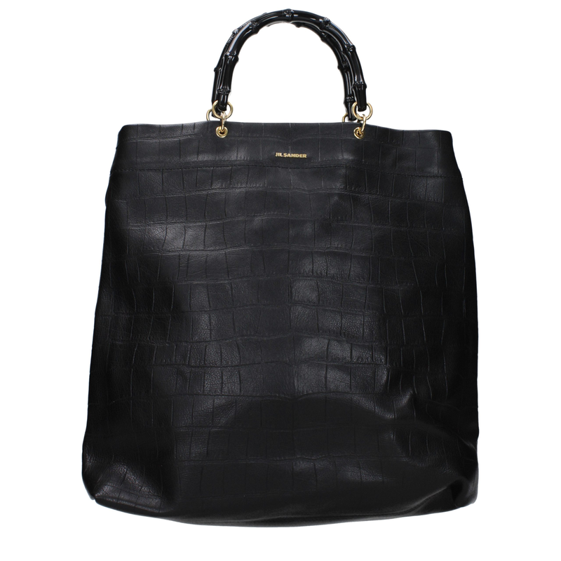 Black leather handbag-null