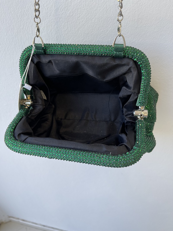 Fully strass clutch bag green-null