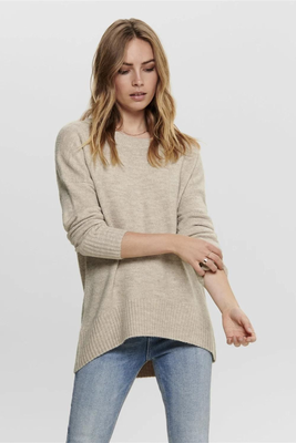 Only nanjing knitwear highneck, Beige, medium