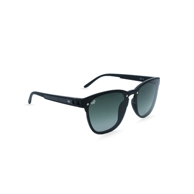OJO sunglasses everyday square black frame and temples with carbon fiber and polarised green grad, , medium