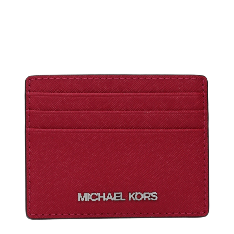 Red leather cardholder-null