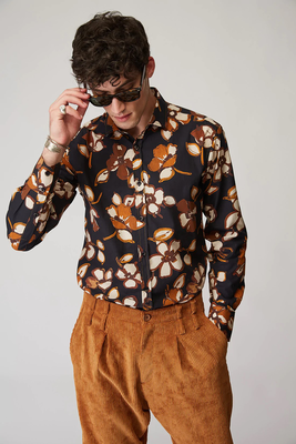 Stefan floral earthy fall shirt