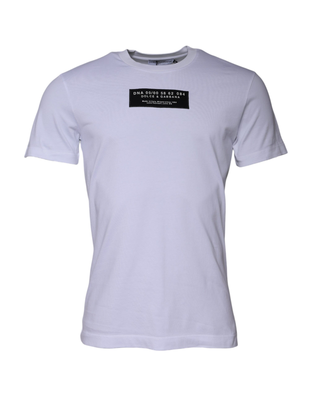 White logo print cotton crew neck t-shirt-null