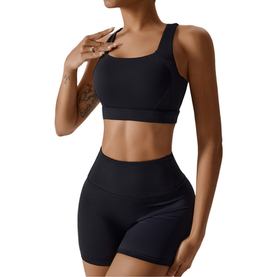 Amor x-back short set, Black/black, medium