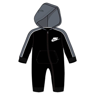 Nike infant amplify hooded coverall, Black / Grey / White, medium