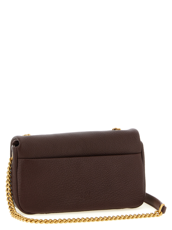 Brown lamb leather shoulder bag-null