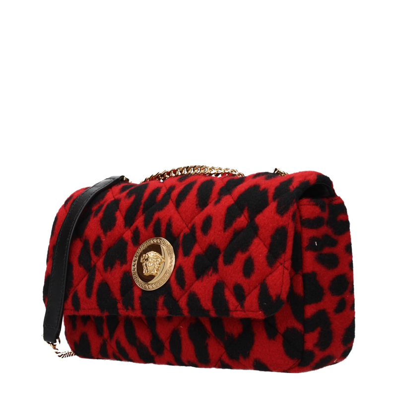 Red wool shoulder bag-null