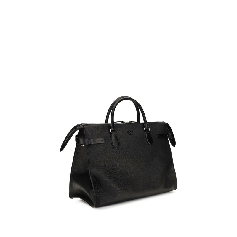 Black calf leather bos taurus handbag-null