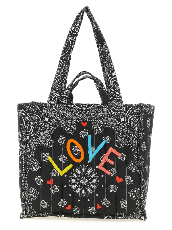 Black cotton tote bag-null