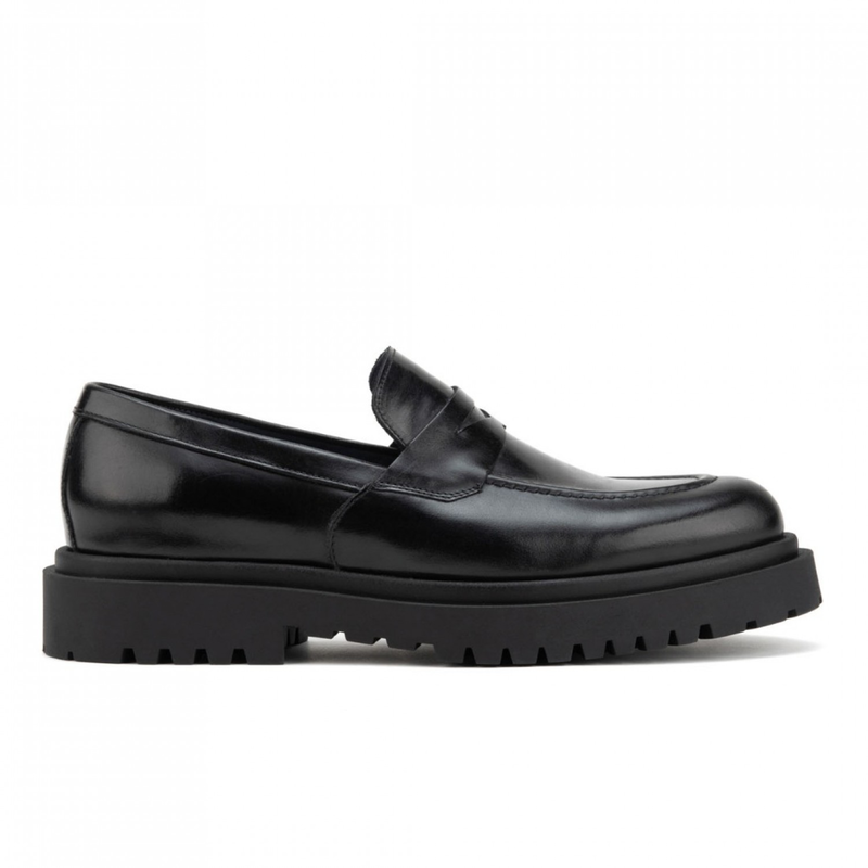 Leather track sole loafers-null