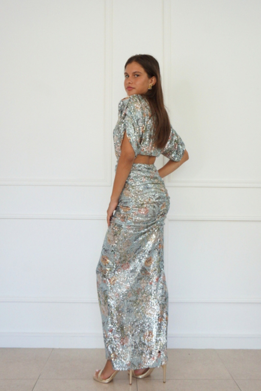 Product image: Aurelia sequined maxi dress with cut off ss2439-null