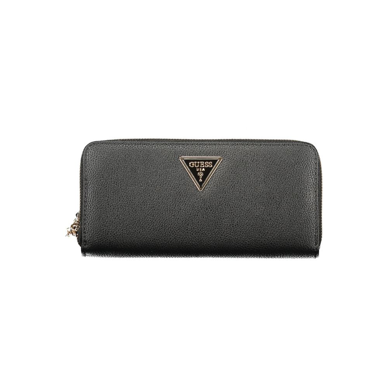 Black polyurethane women wallet-null