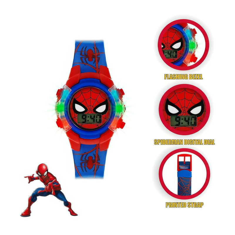 Spiderman boy's digital quartz watch with pu strap-null
