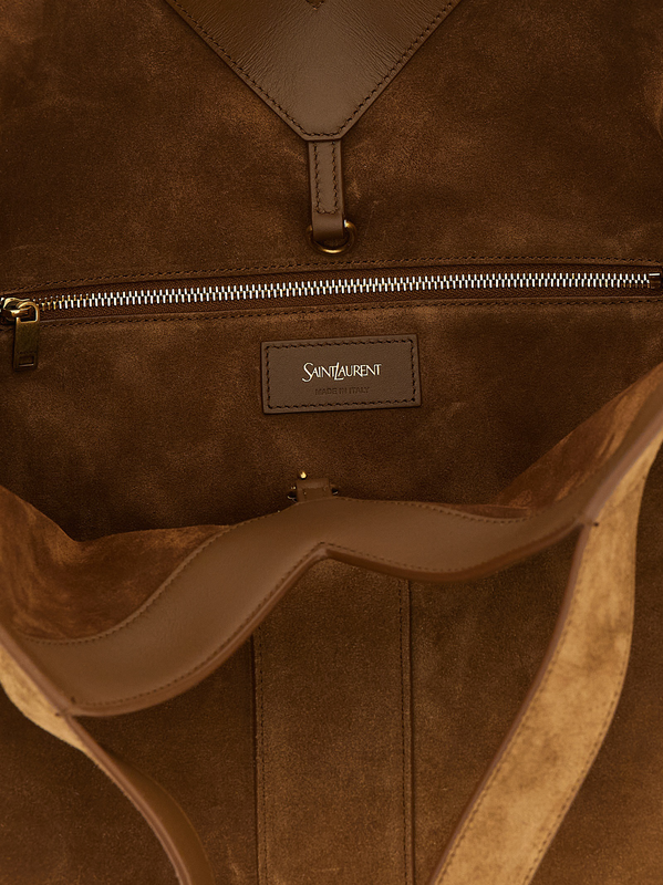 Brown calfskin tote bag-null